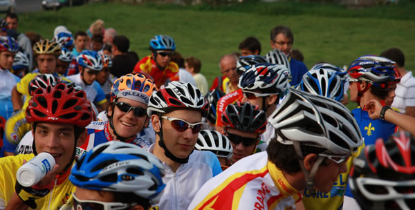En compétition aux championnats de France 2008 sur route à Vichy